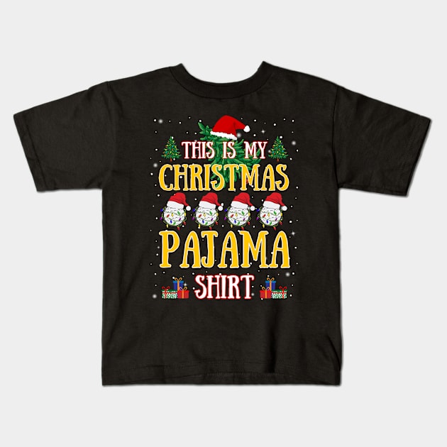 Funny Christmas Golf Lover This Is My Christmas Pajama Kids T-Shirt by egcreations